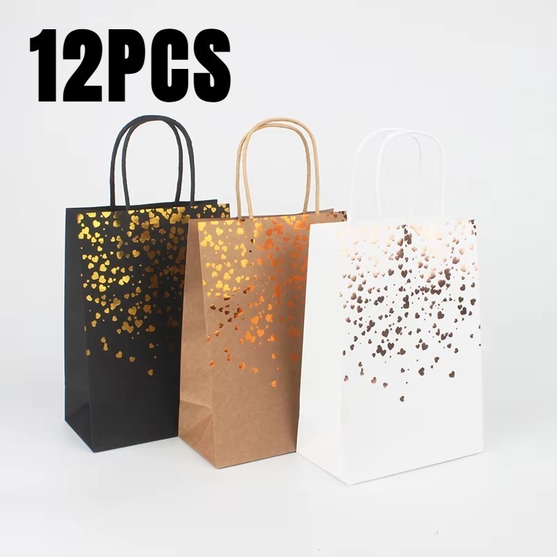 Event Party Shop - 12pçs sacos de papel kraft bronzeados,