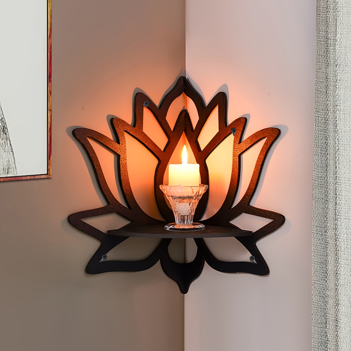 Flower Wall Panel - Prateleira Flutuante de Canto Lotus, Prateleira