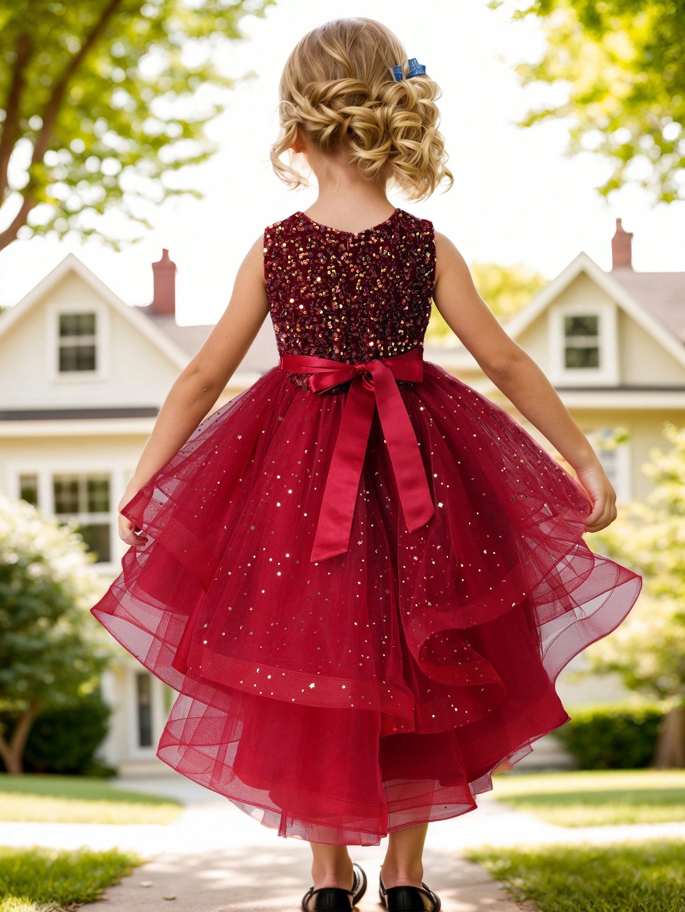 Vestido de Princesa Floral com - Glitter Tablecloth avaliação e preço