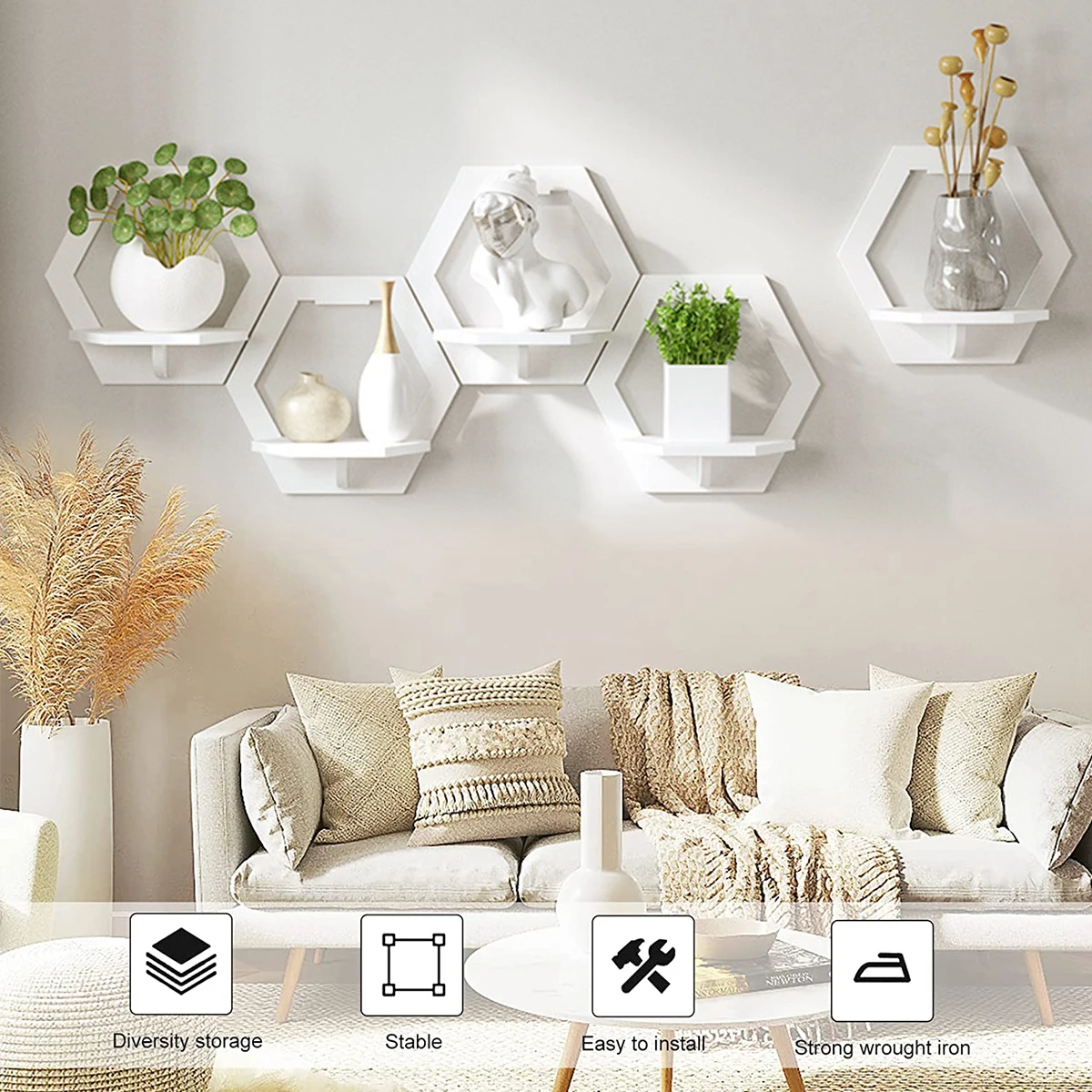 3 pçs hexágono prateleira de p - Flower Wall Panel avaliação e preço