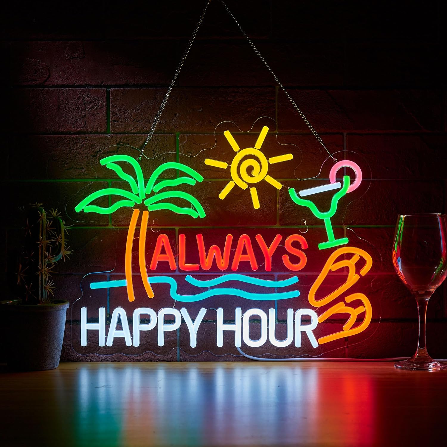 Letreiro Neon 'Always Happy Ho - Neon Sign Party avaliação e preço