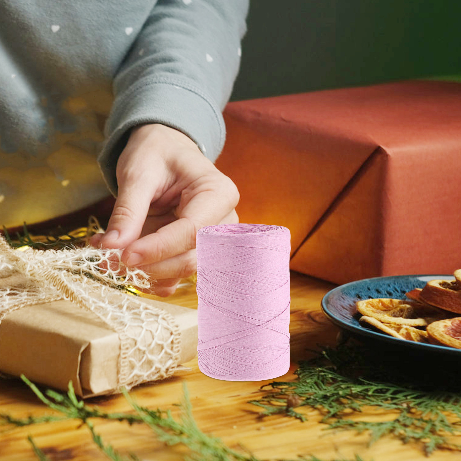 Fita de Papel Ráfia Colorida p - Papercraft Supply Ribbon avaliação e preço