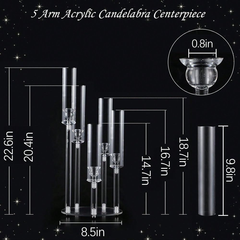 Candelabro de Acrílico com 5 B - Centerpiece Stick avaliação e preço