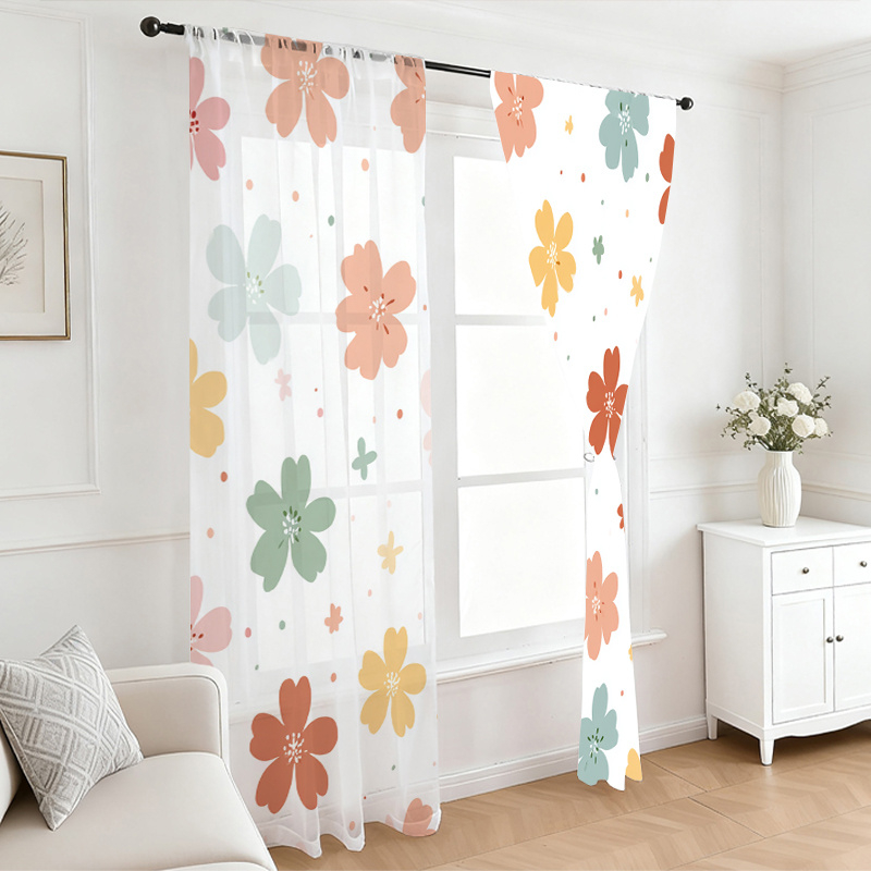 2 Peças de Cortina Transparent - Flower Wall Panel avaliação e preço