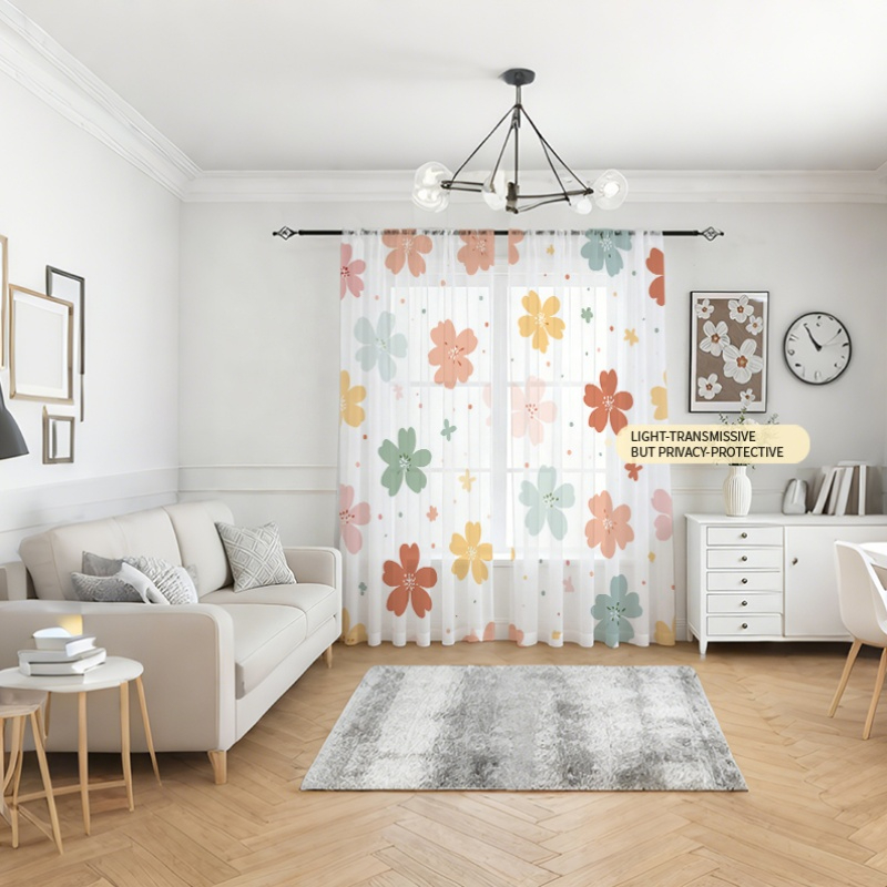2 Peças de Cortina Transparent - Flower Wall Panel avaliação e preço